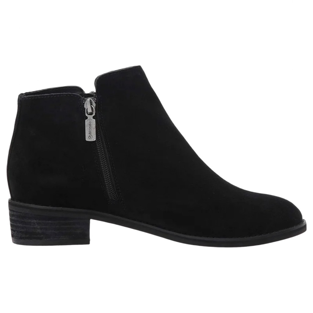 Blondo Women’s Black Suede Liam Ankle Booties‎ Double Zip Waterproof Size 6.5